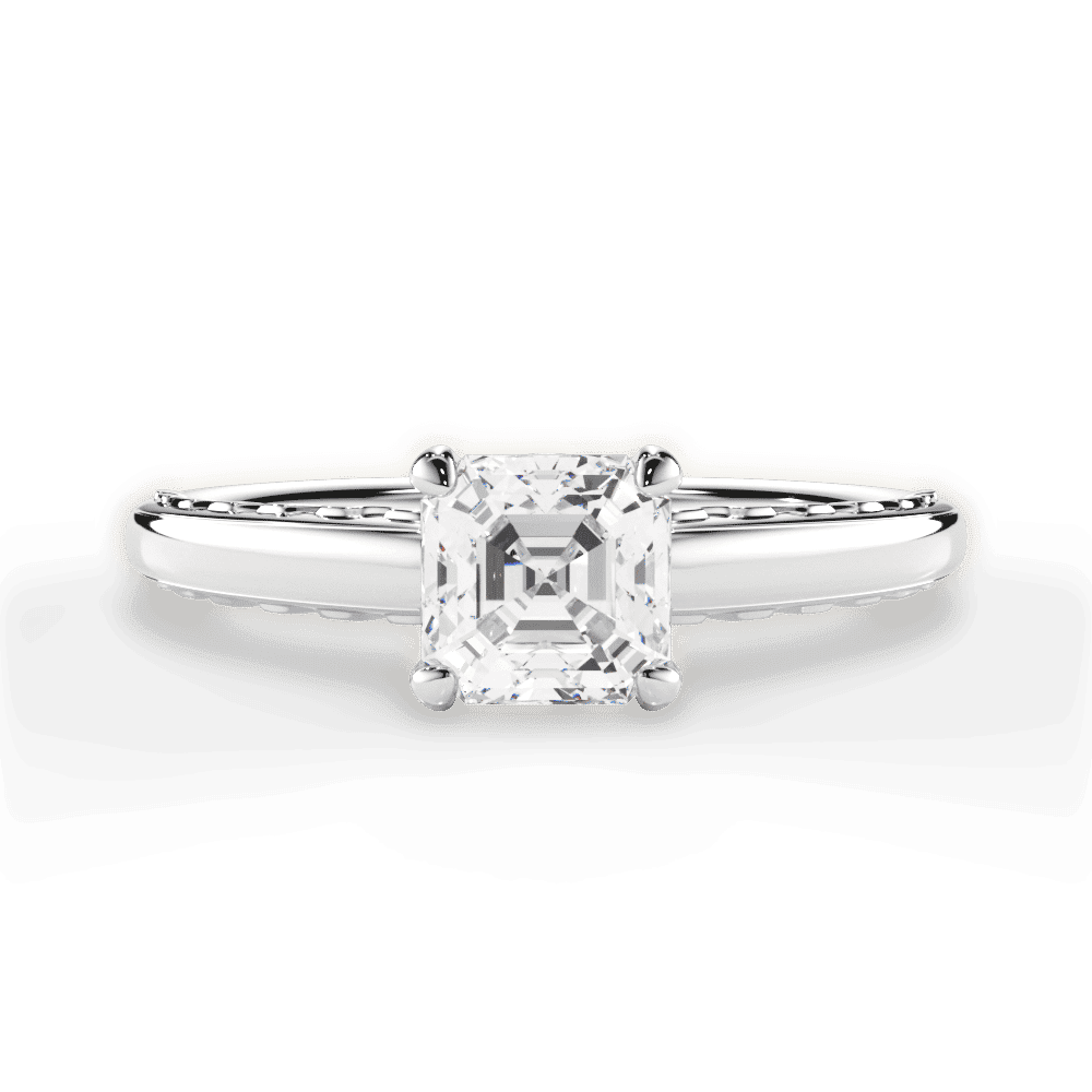 14kt White Gold/18kt White Gold/Platinum/asscher/top