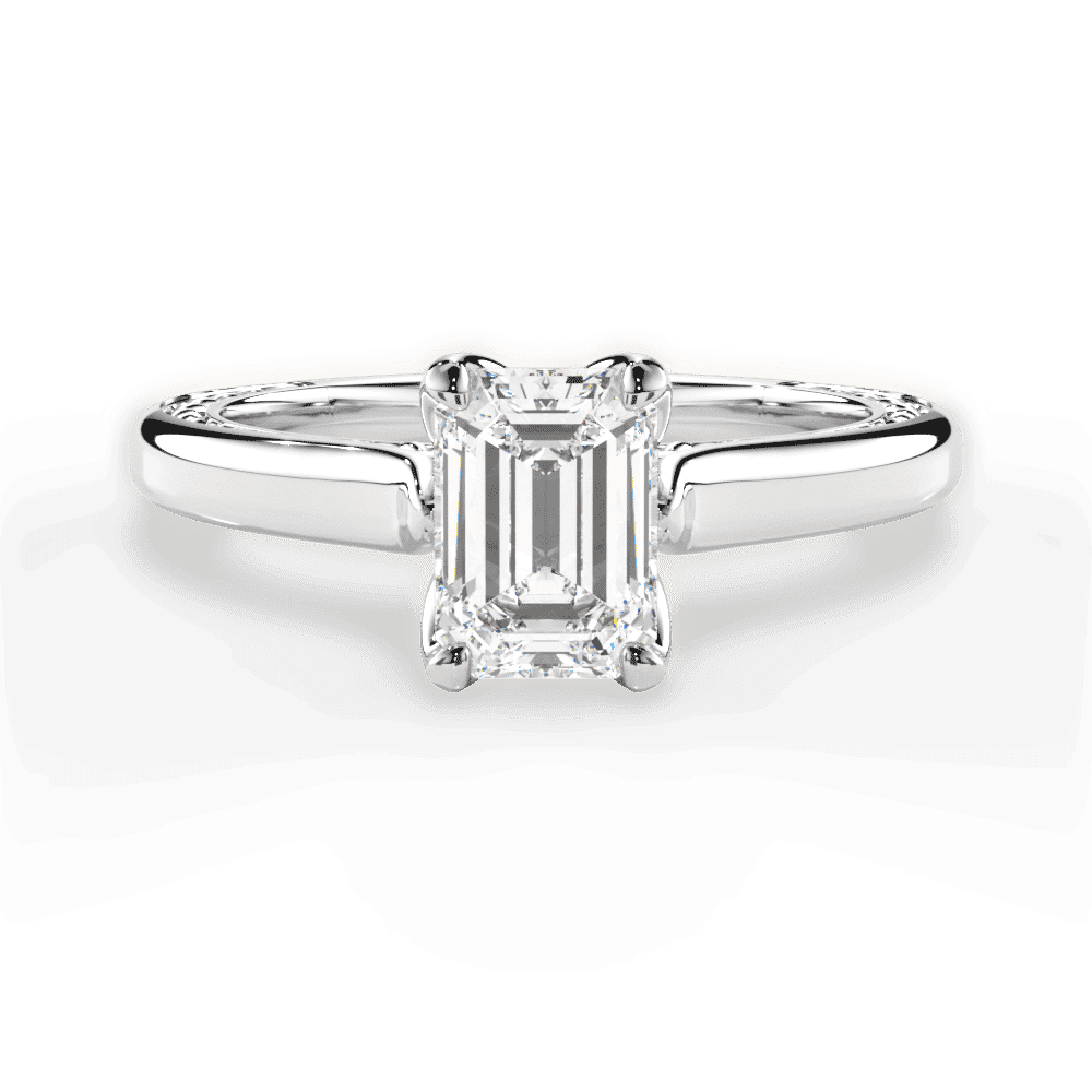 14kt White Gold/18kt White Gold/Platinum/emerald/top