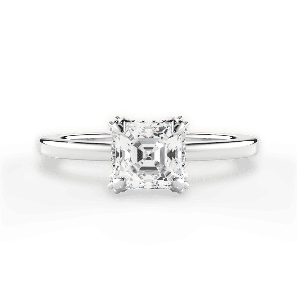 14kt White Gold/18kt White Gold/Platinum/asscher/top