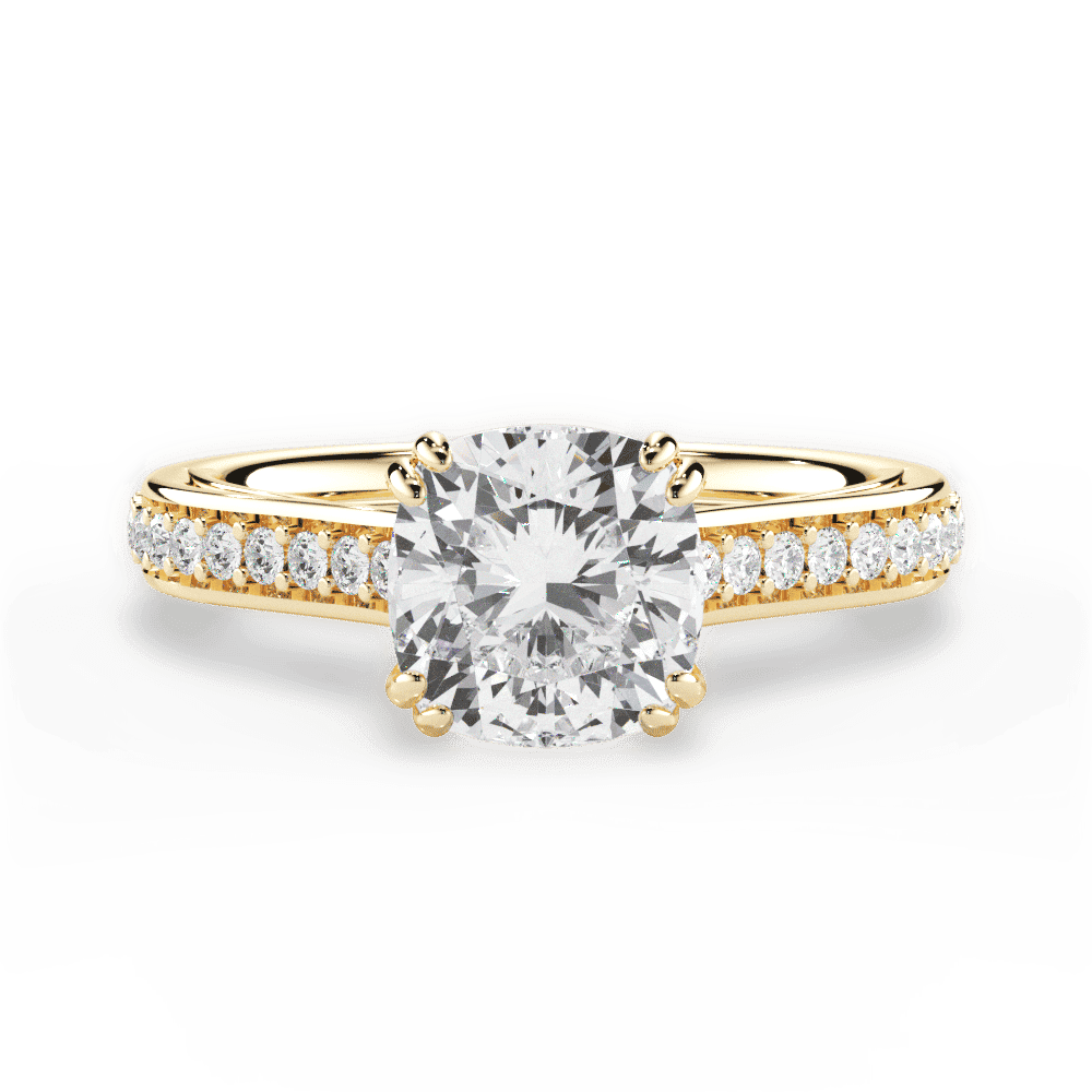 14kt Yellow Gold/18kt Yellow Gold/cushion/top