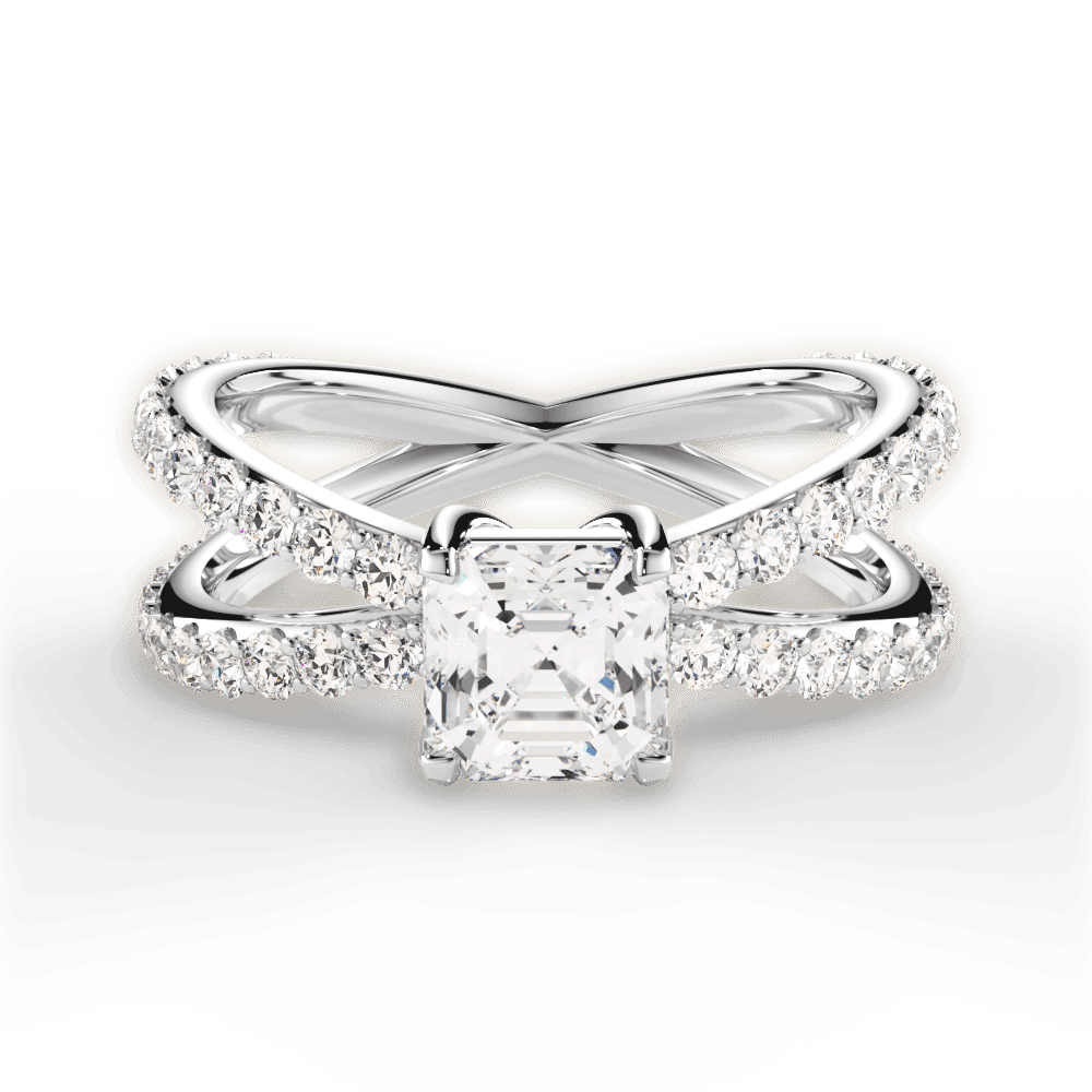 14kt White Gold/18kt White Gold/Platinum/asscher/top