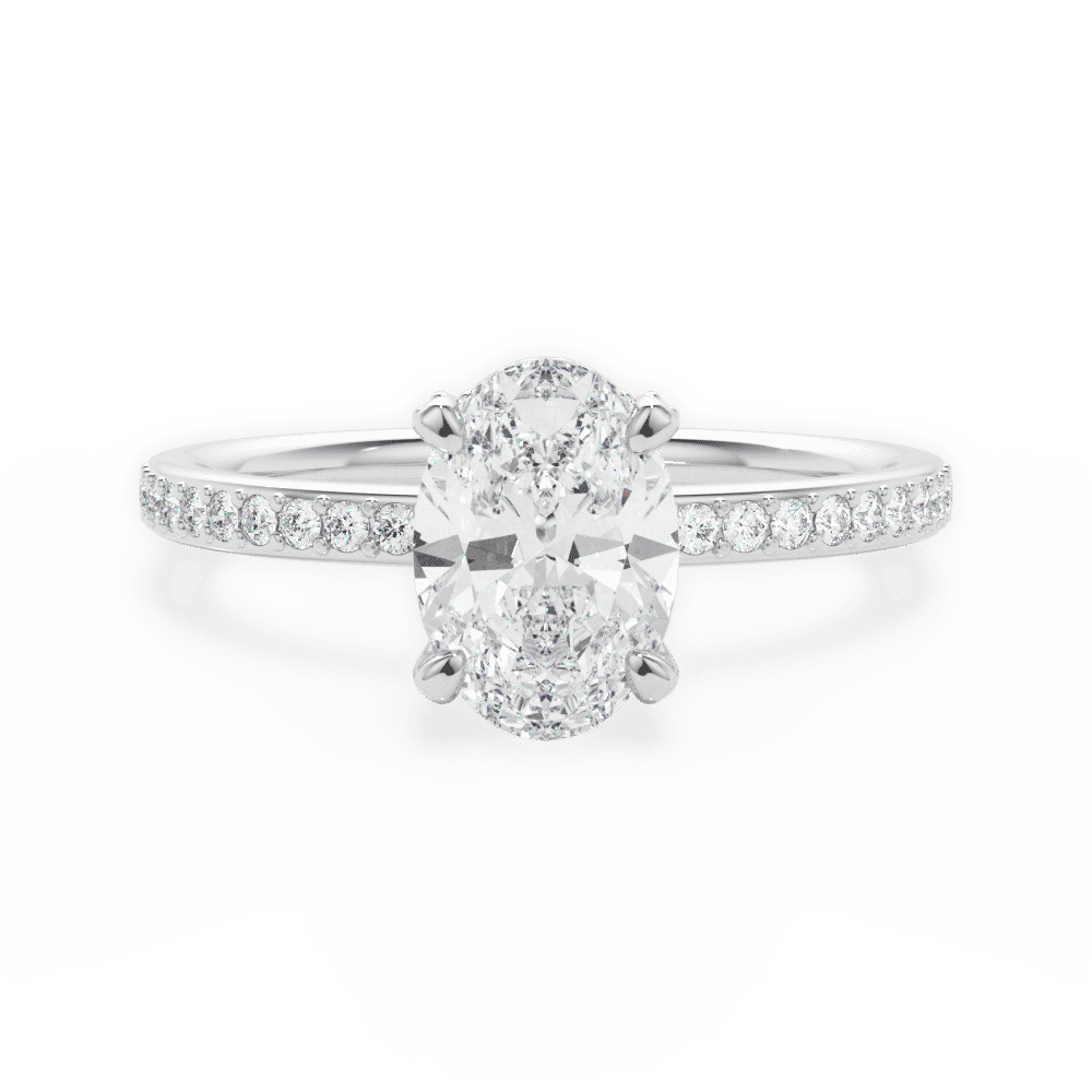 14kt White Gold/18kt White Gold/Platinum/oval/top