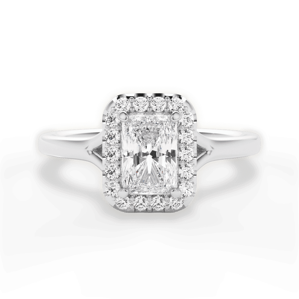 14kt White Gold/18kt White Gold/Platinum/radiant/top