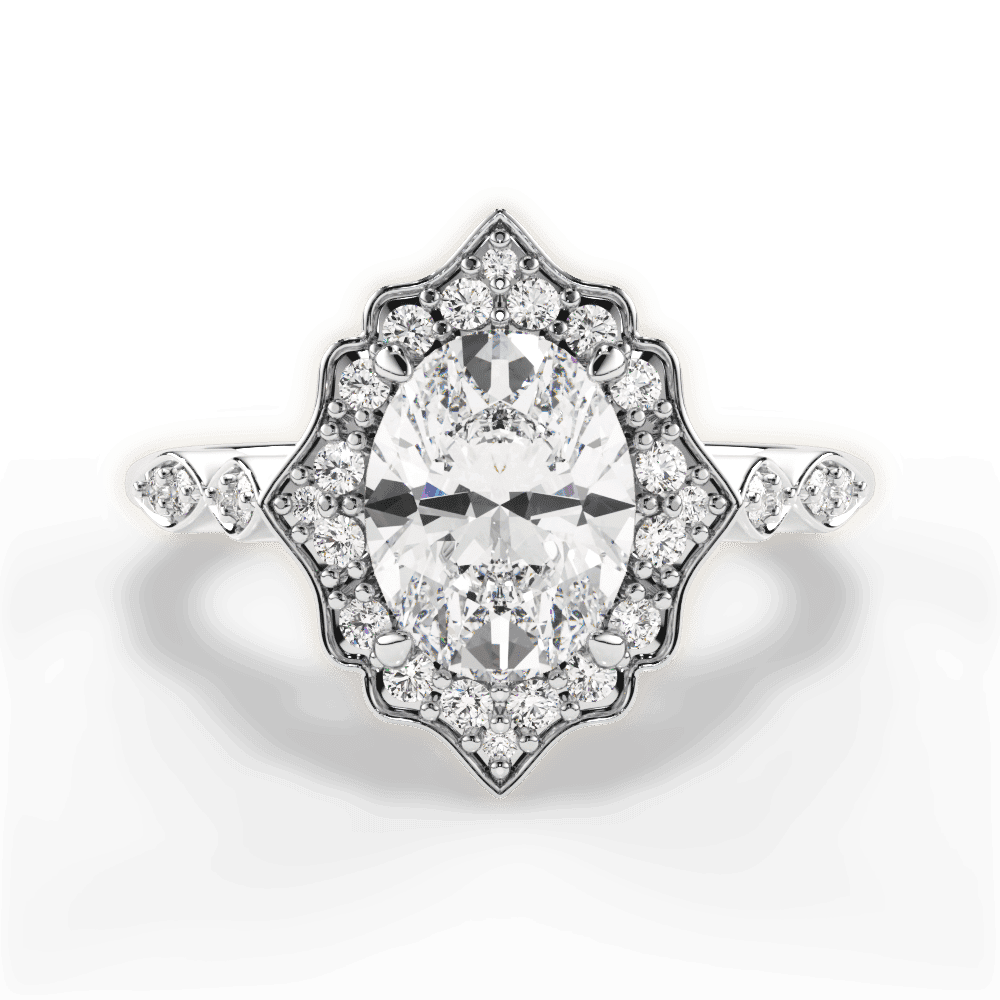 14kt White Gold/18kt White Gold/Platinum/oval/top