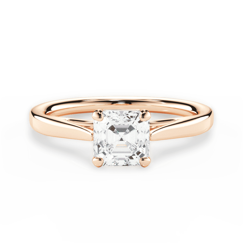 14kt Rose Gold/18kt Rose Gold/asscher/top