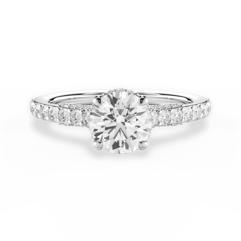 14kt White Gold/18kt White Gold/Platinum/round/top