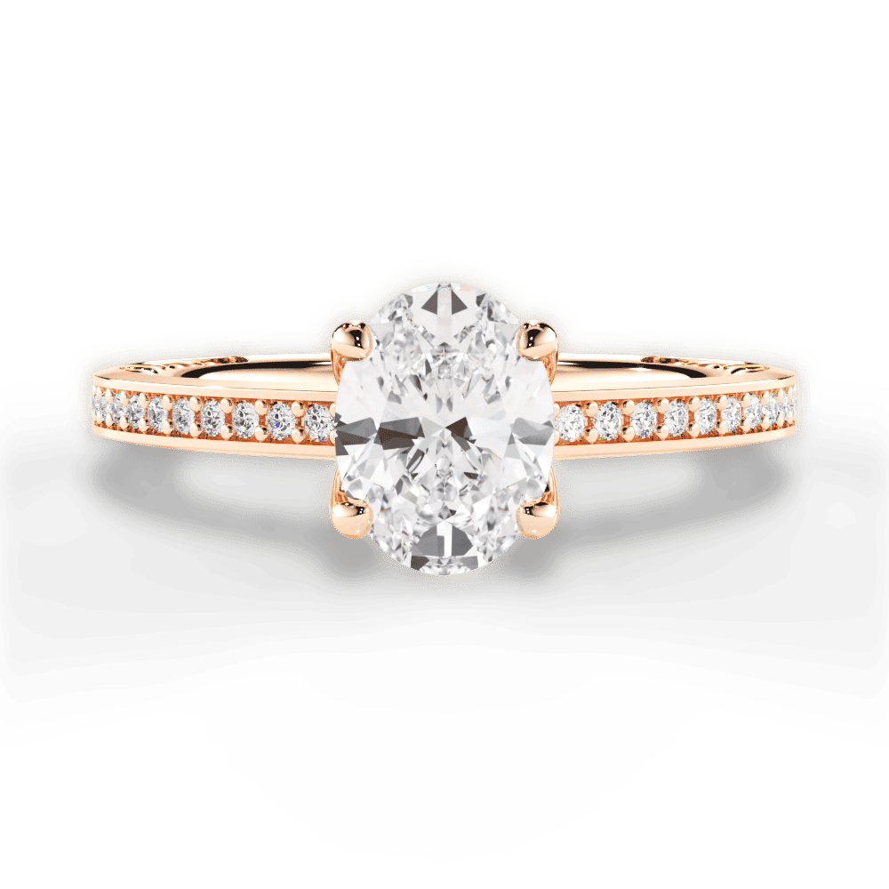14kt Rose Gold/18kt Rose Gold/oval/top