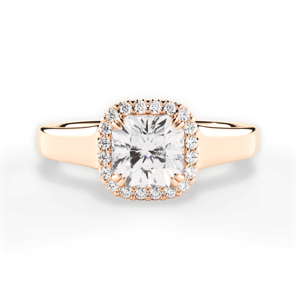 14kt Rose Gold/18kt Rose Gold/asscher/top