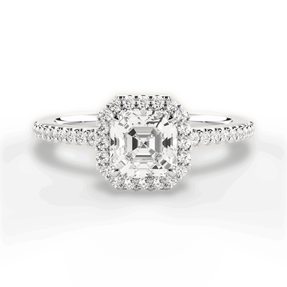 14kt White Gold/18kt White Gold/Platinum/asscher/top