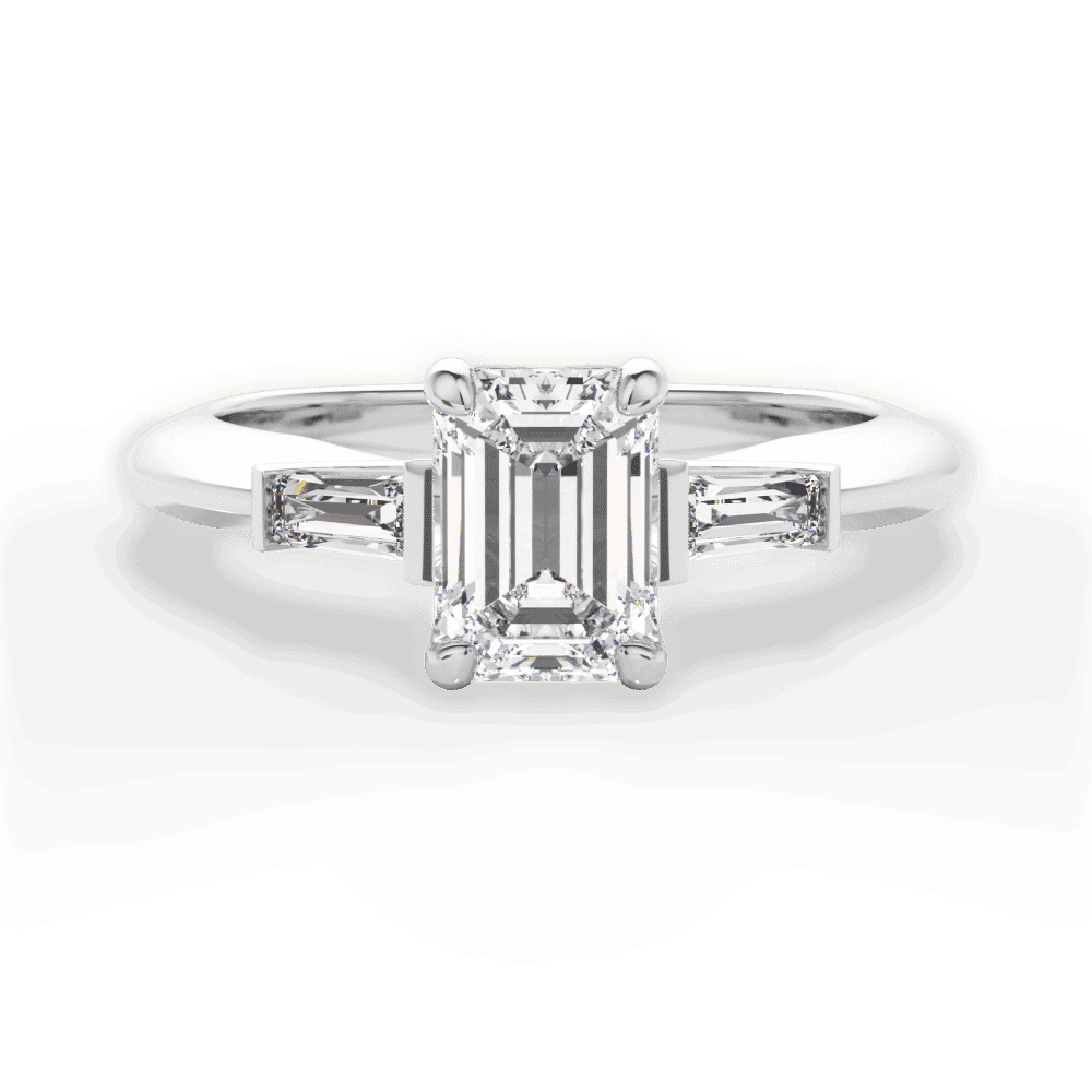 14kt White Gold/18kt White Gold/Platinum/emerald/top