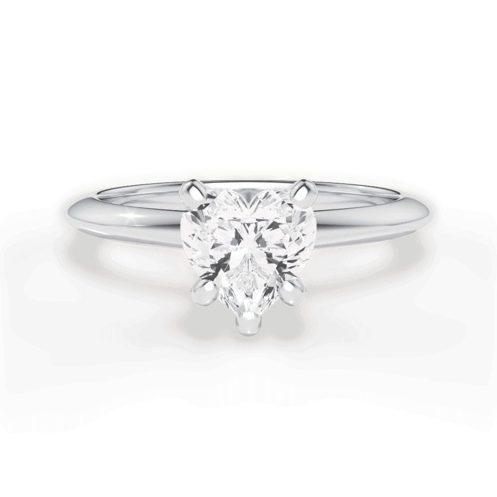 14kt White Gold/18kt White Gold/Platinum/heart/top