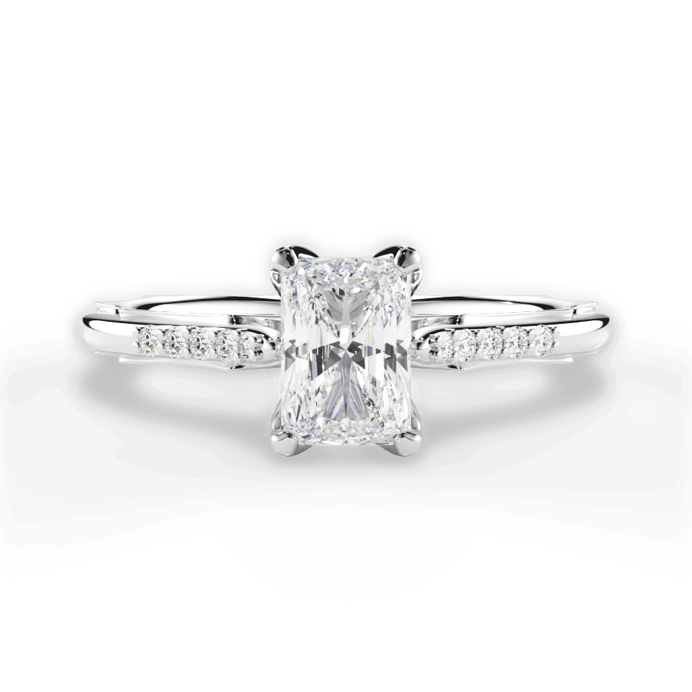 14kt White Gold/18kt White Gold/Platinum/radiant/top