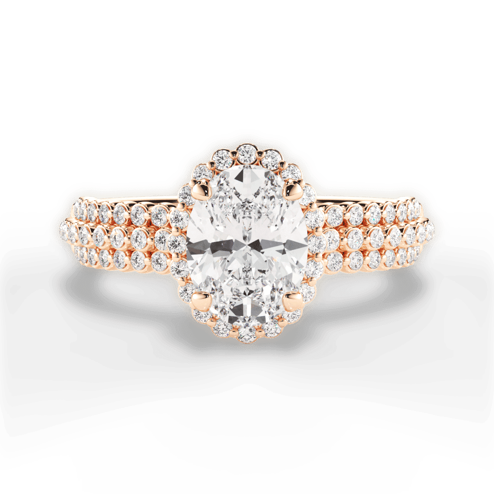 14kt Rose Gold/18kt Rose Gold/oval/top