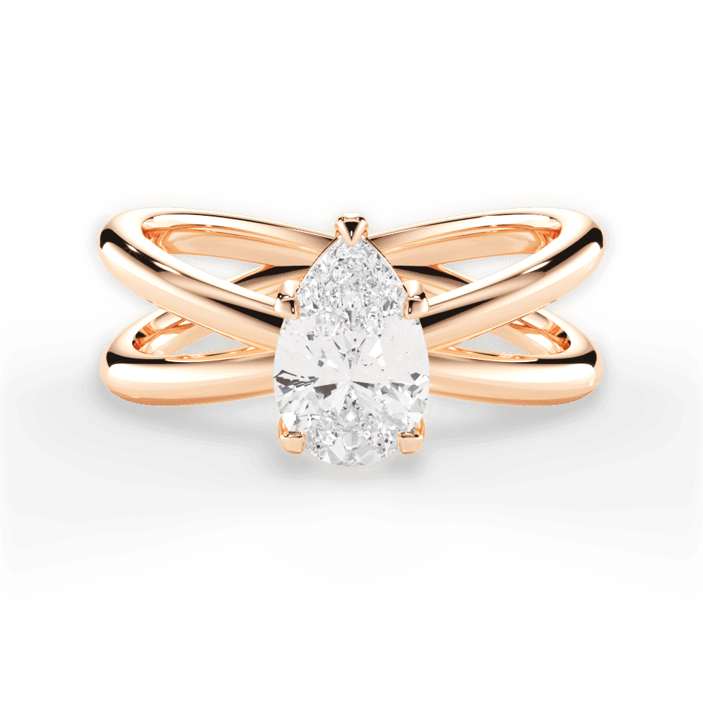 14kt Rose Gold/18kt Rose Gold/pear/top