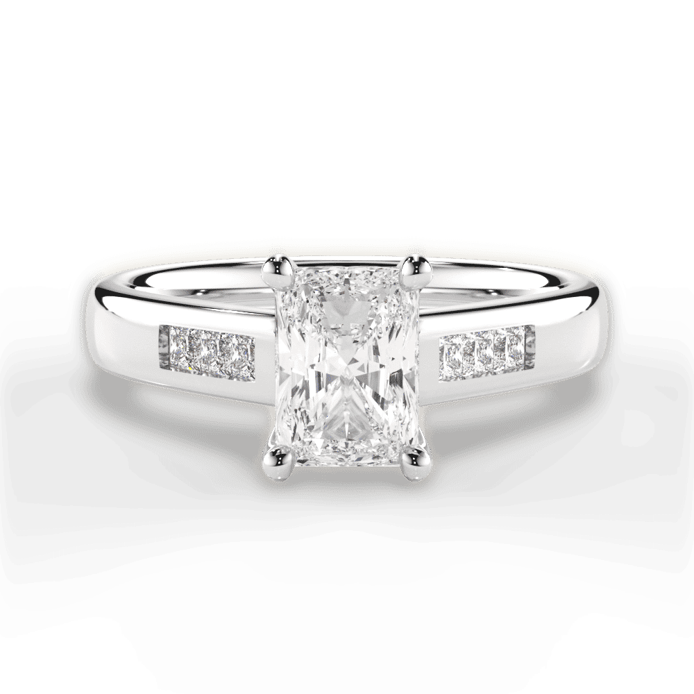 14kt White Gold/18kt White Gold/Platinum/radiant/top