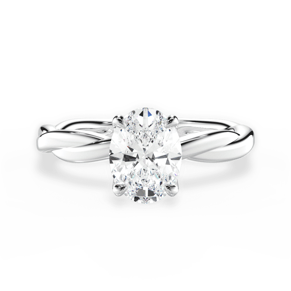 14kt White Gold/18kt White Gold/Platinum/oval/top