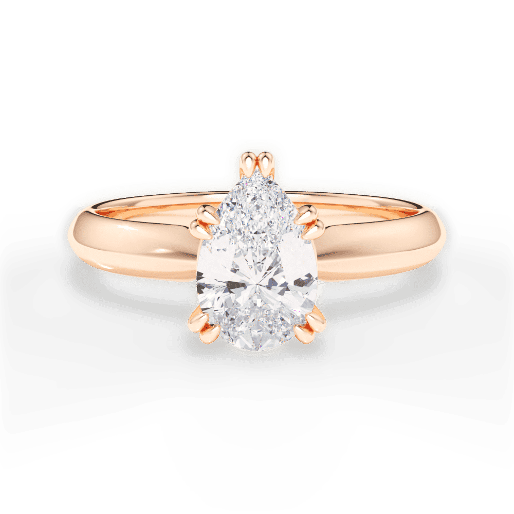 14kt Rose Gold/18kt Rose Gold/pear/top