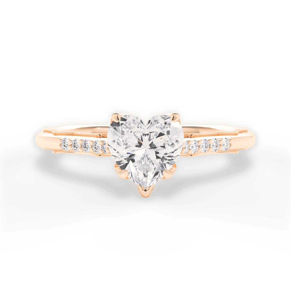 14kt Rose Gold/18kt Rose Gold/heart/top