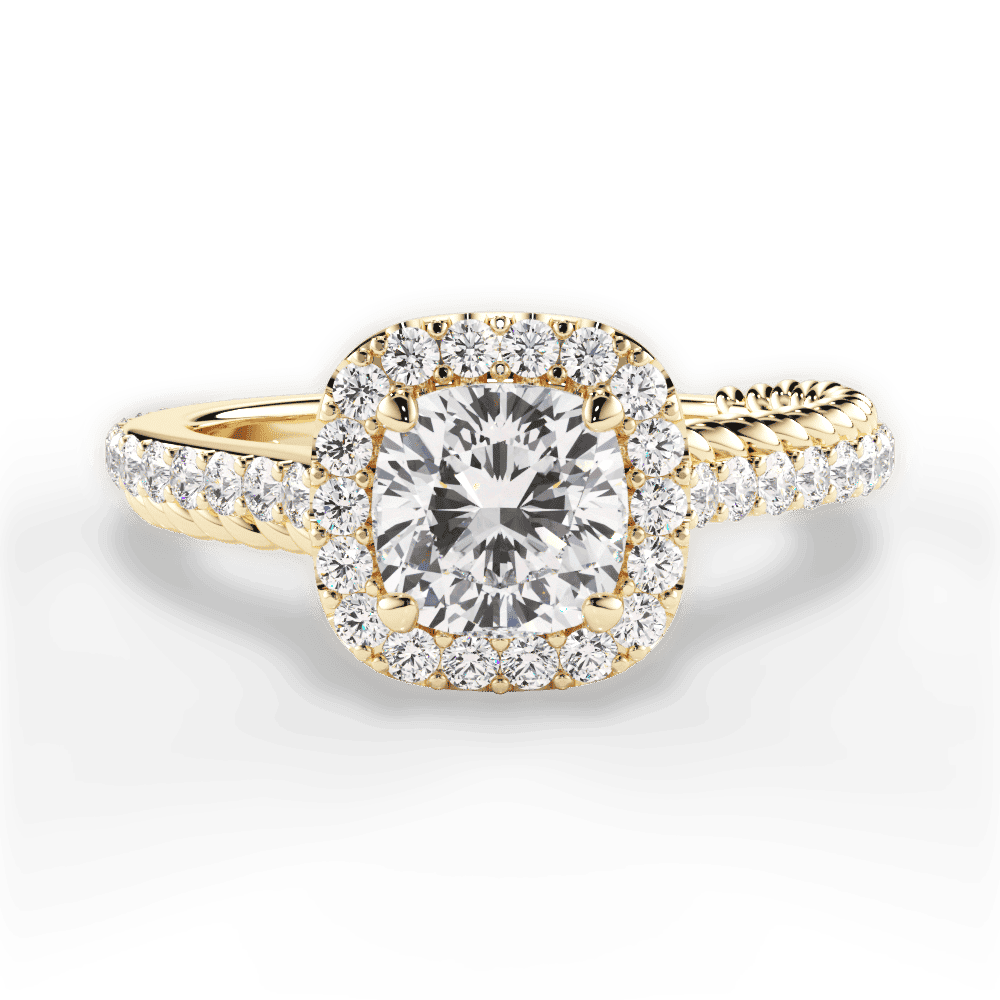 14kt Yellow Gold/18kt Yellow Gold/cushion/top