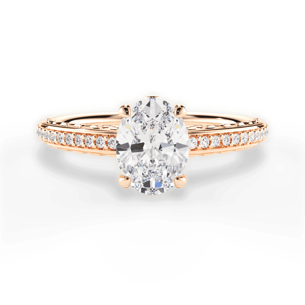 14kt Rose Gold/18kt Rose Gold/oval/top