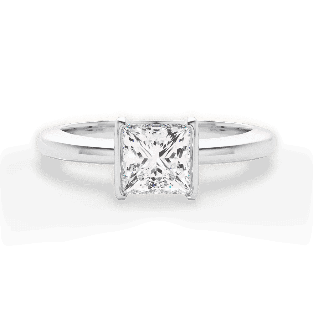 14kt White Gold/18kt White Gold/Platinum/princess/top