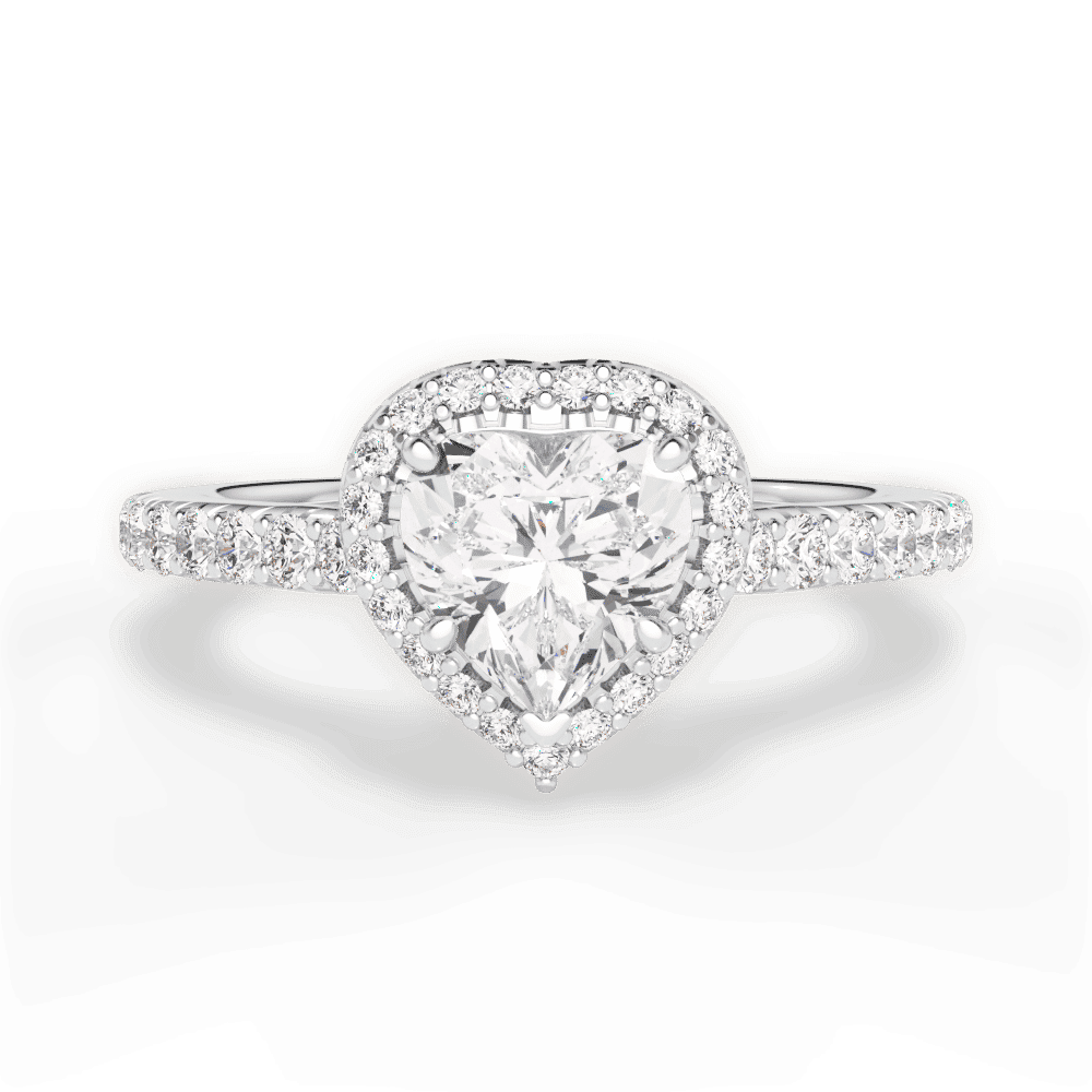 14kt White Gold/18kt White Gold/Platinum/heart/top