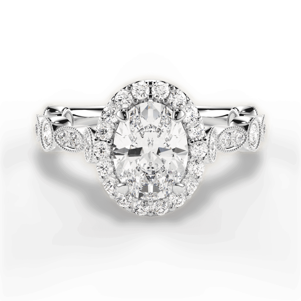 14kt White Gold/18kt White Gold/Platinum/oval/top