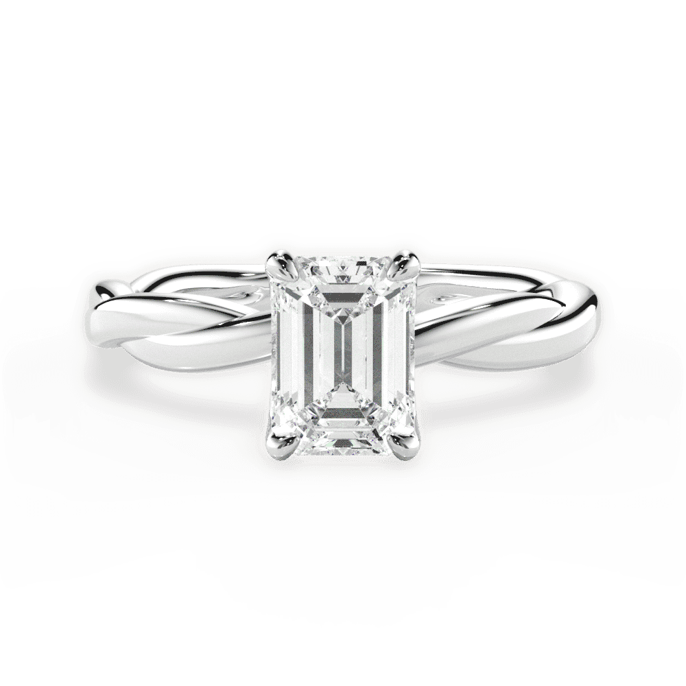 14kt White Gold/18kt White Gold/Platinum/emerald/top