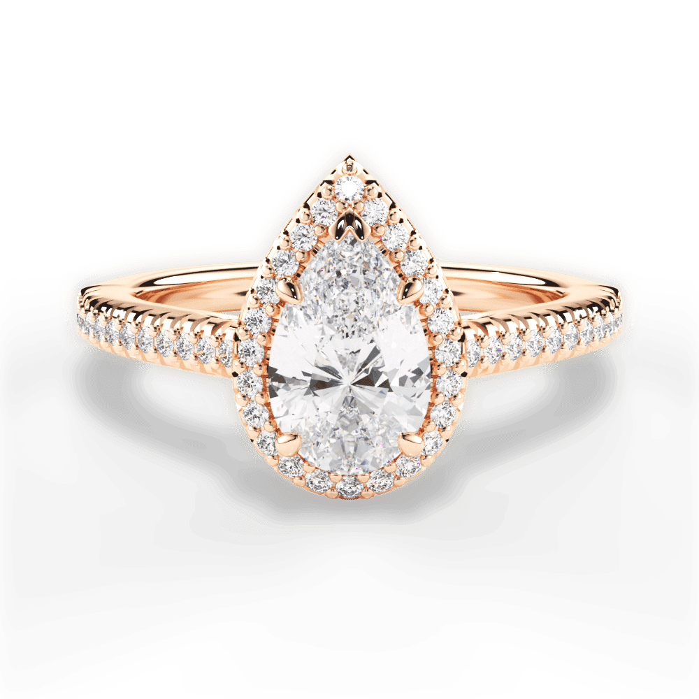 14kt Rose Gold/18kt Rose Gold/pear/top
