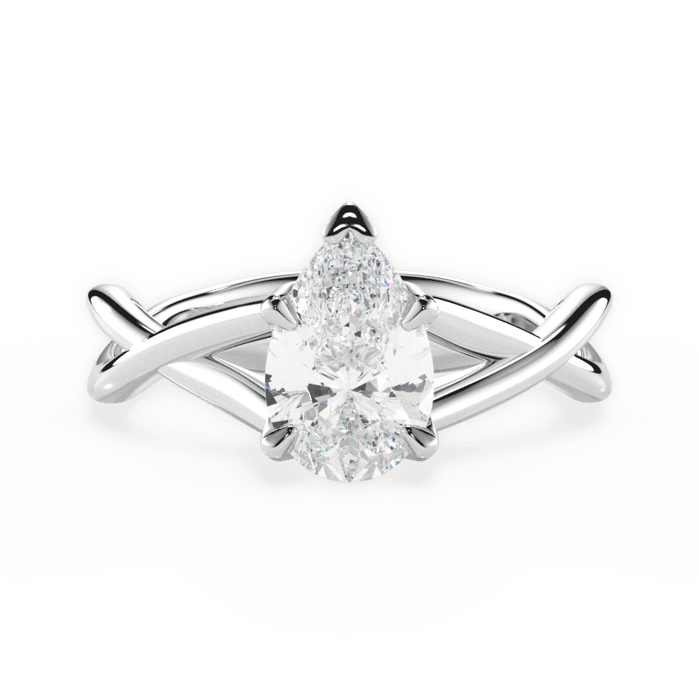 14kt White Gold/18kt White Gold/Platinum/pear/top