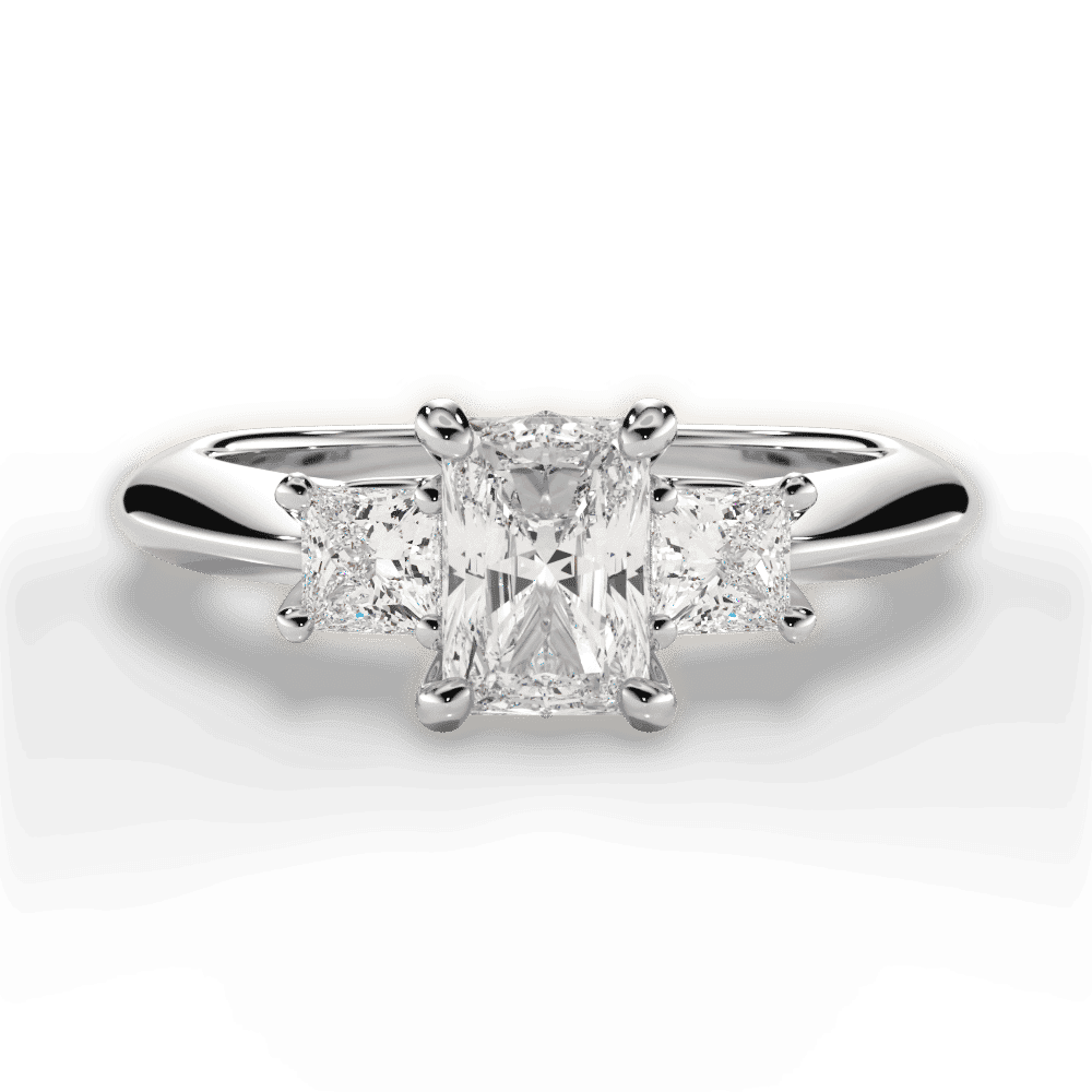 14kt White Gold/18kt White Gold/Platinum/radiant/top