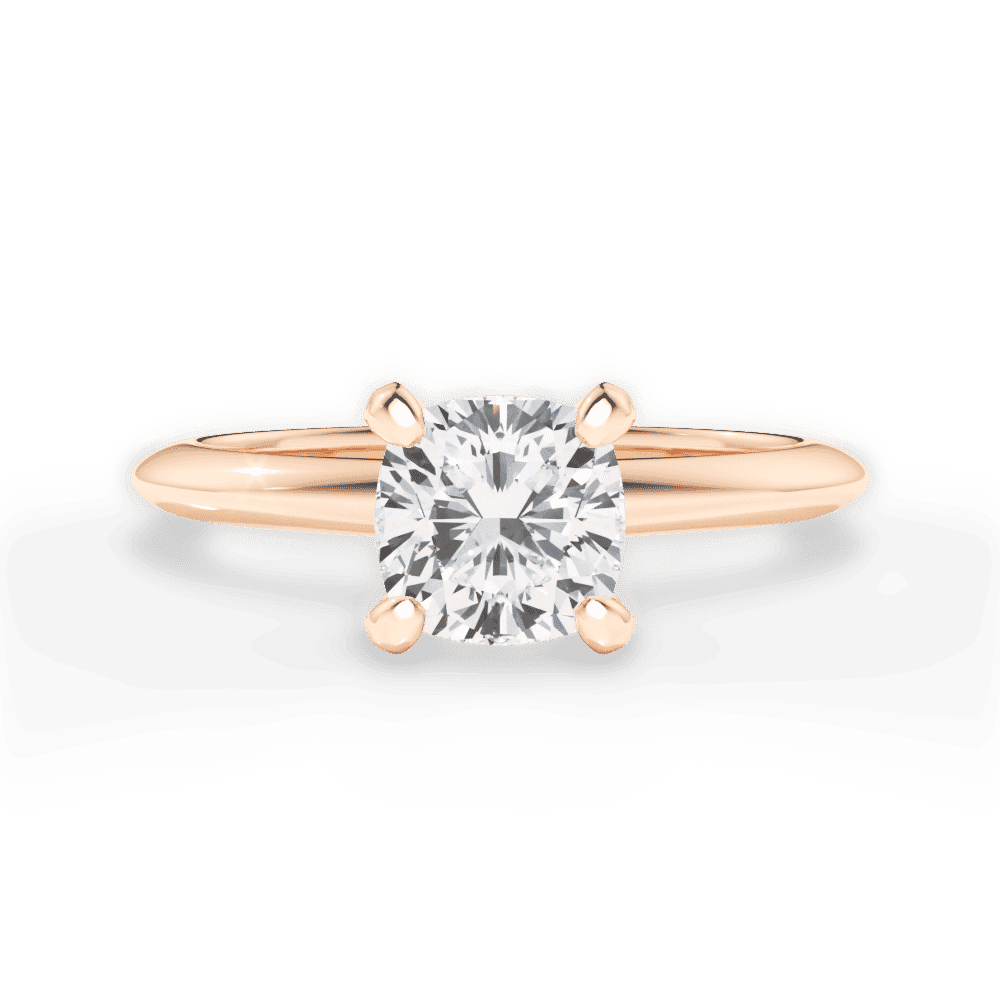 14kt Rose Gold/18kt Rose Gold/cushion/top