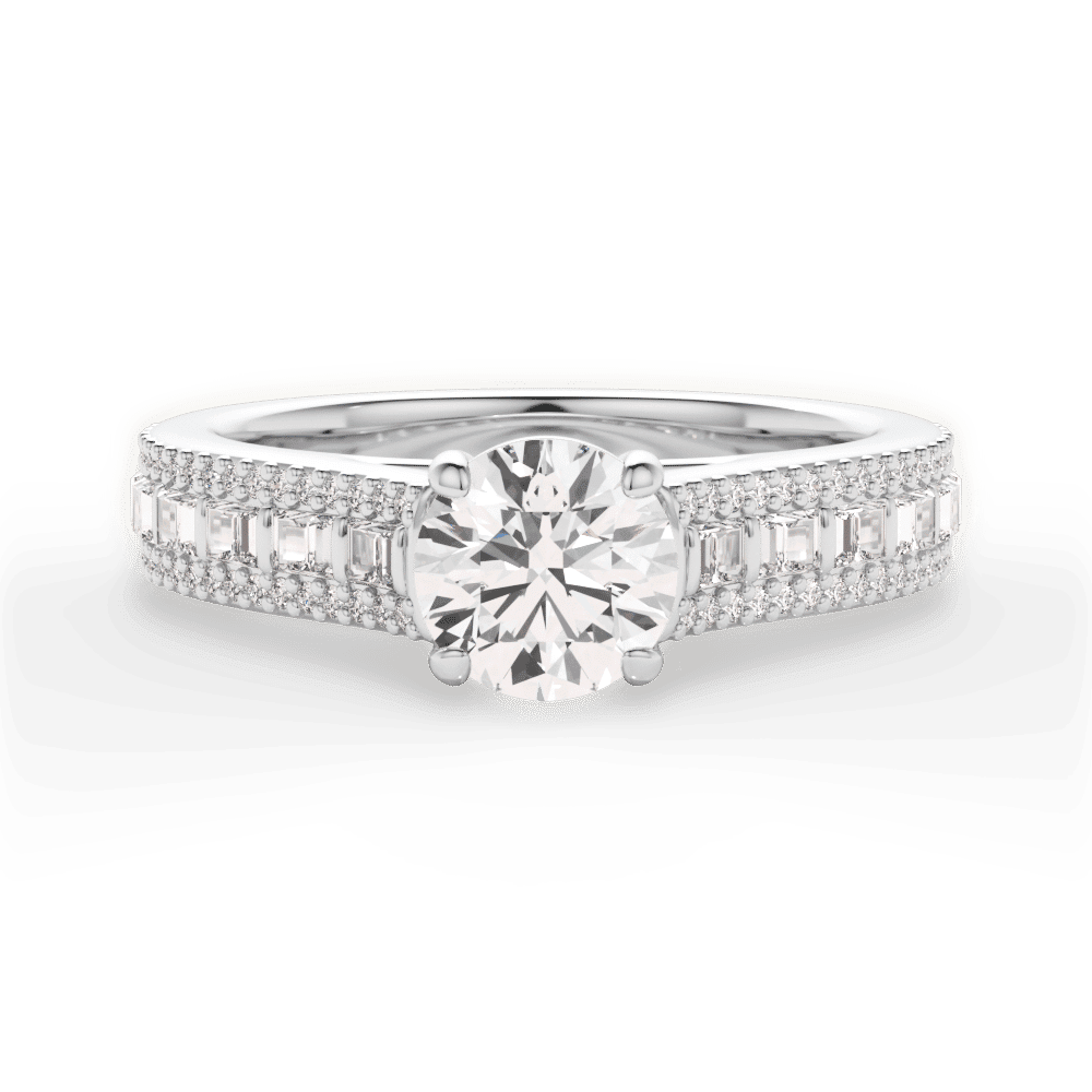 14kt White Gold/18kt White Gold/Platinum/round/top