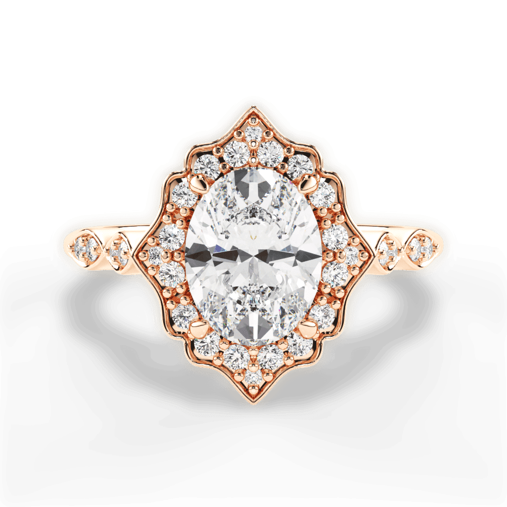 14kt Rose Gold/18kt Rose Gold/oval/top