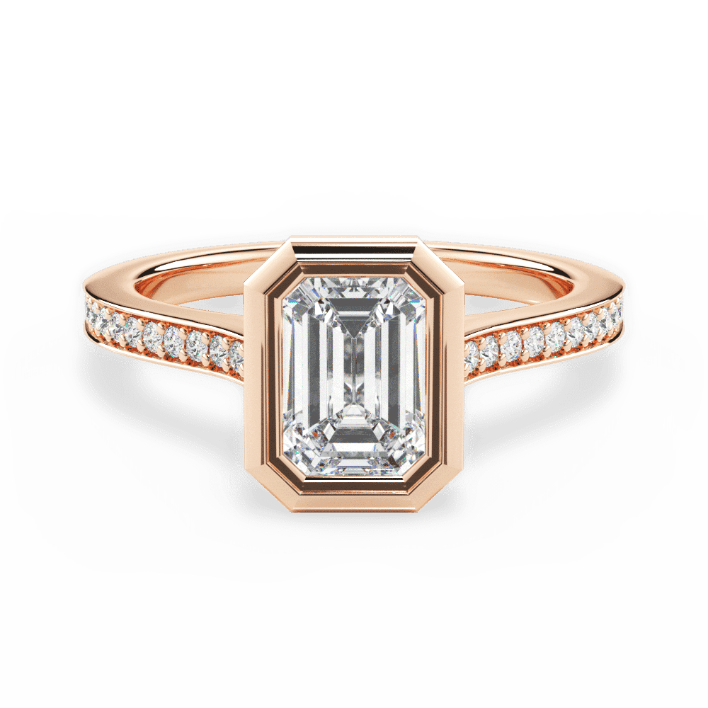 14kt Rose Gold/18kt Rose Gold/emerald/top