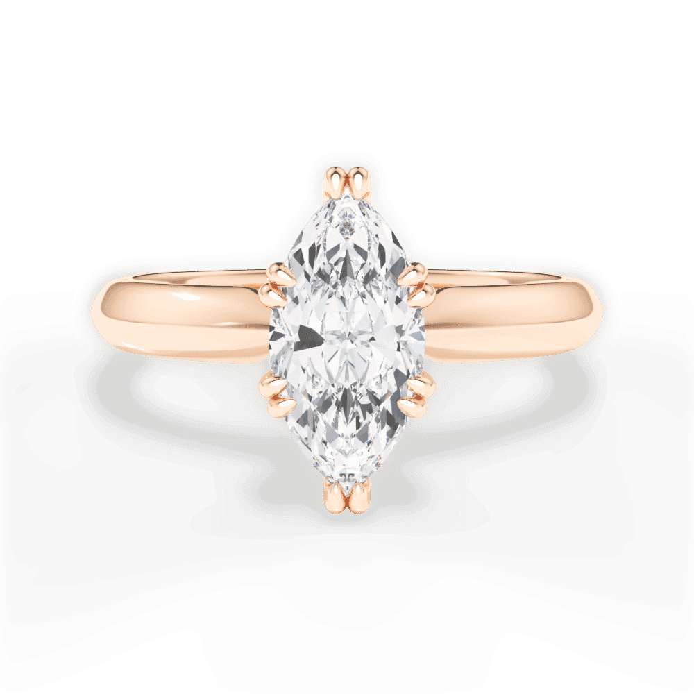 14kt Rose Gold/18kt Rose Gold/marquise/top