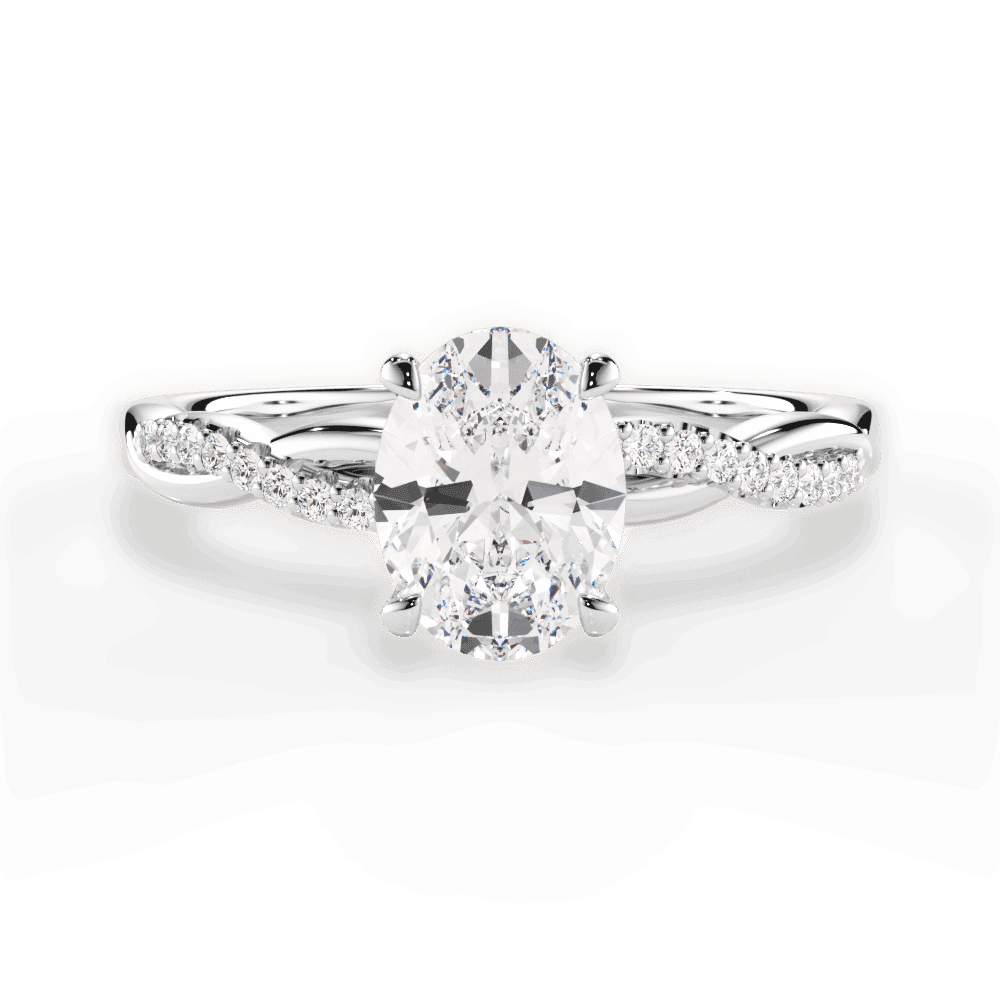 14kt White Gold/18kt White Gold/Platinum/oval/top