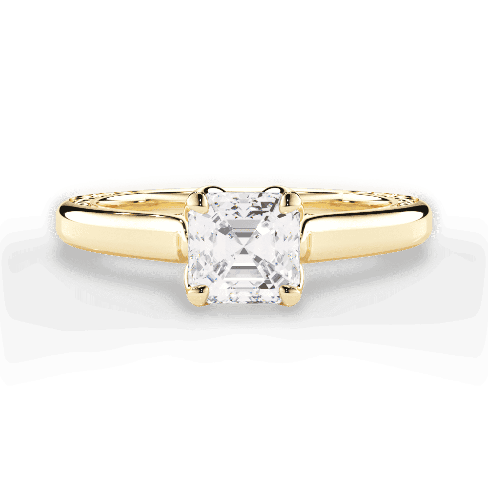 14kt Yellow Gold/18kt Yellow Gold/asscher/top
