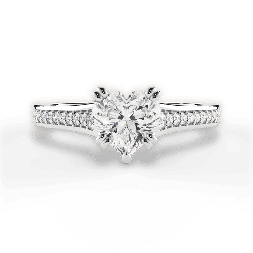 14kt White Gold/18kt White Gold/Platinum/heart/top