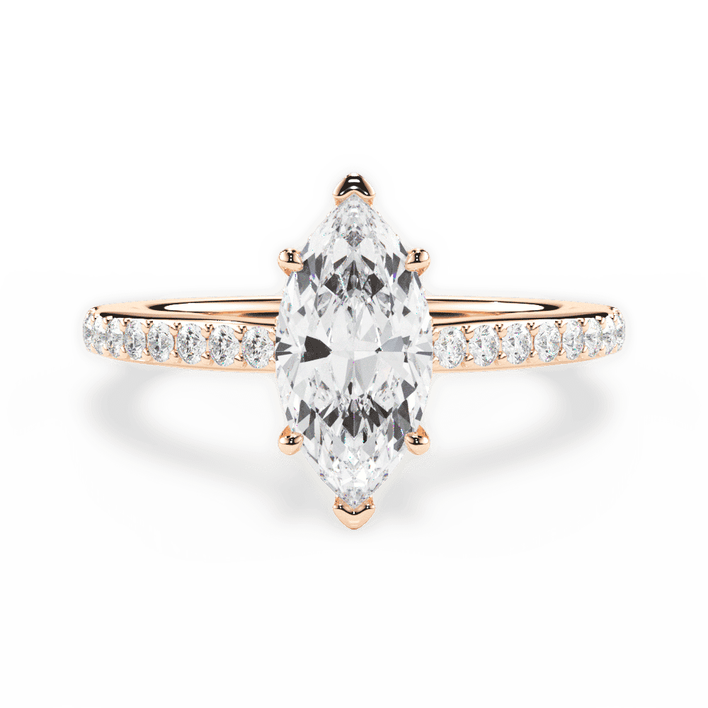 14kt Rose Gold/18kt Rose Gold/marquise/top