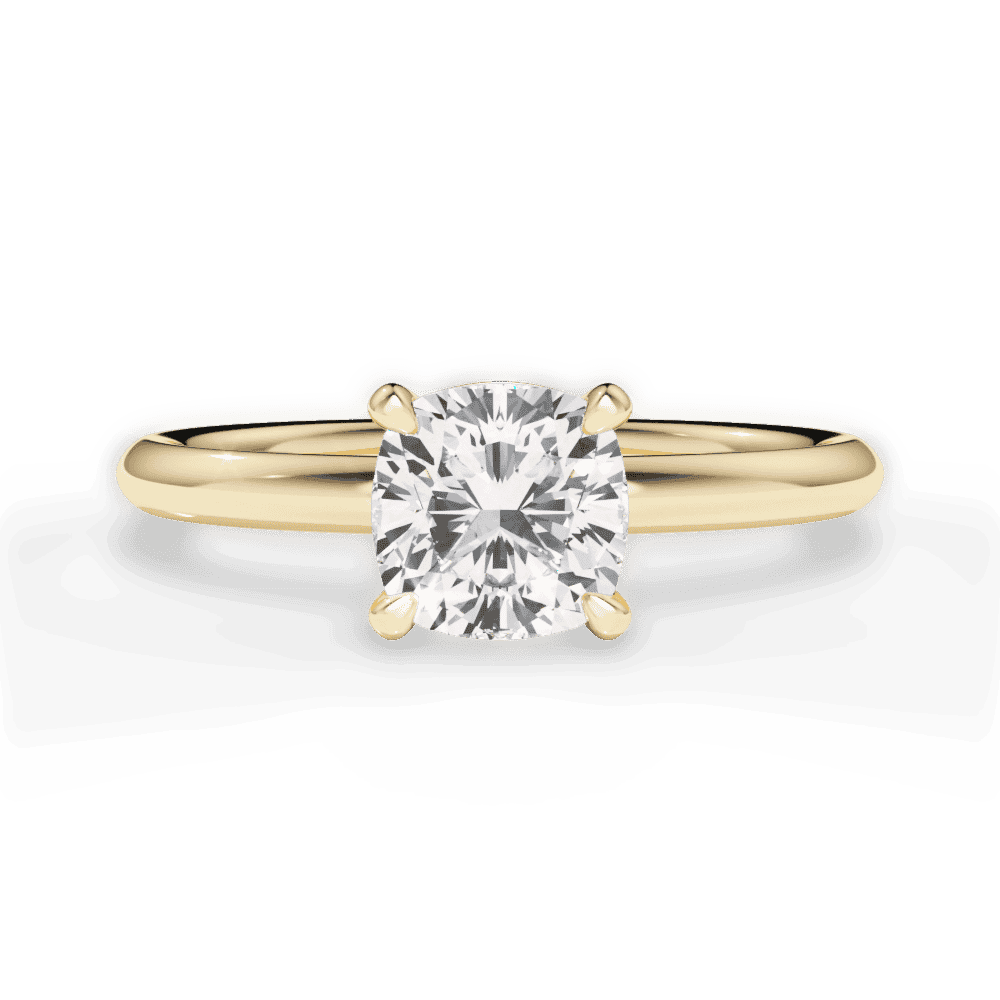 14kt Yellow Gold/18kt Yellow Gold/cushion/top