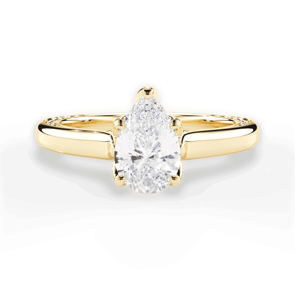 14kt Yellow Gold/18kt Yellow Gold/pear/top