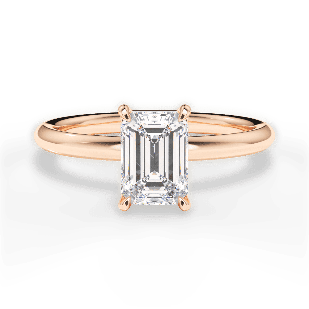 14kt Rose Gold/18kt Rose Gold/emerald/top