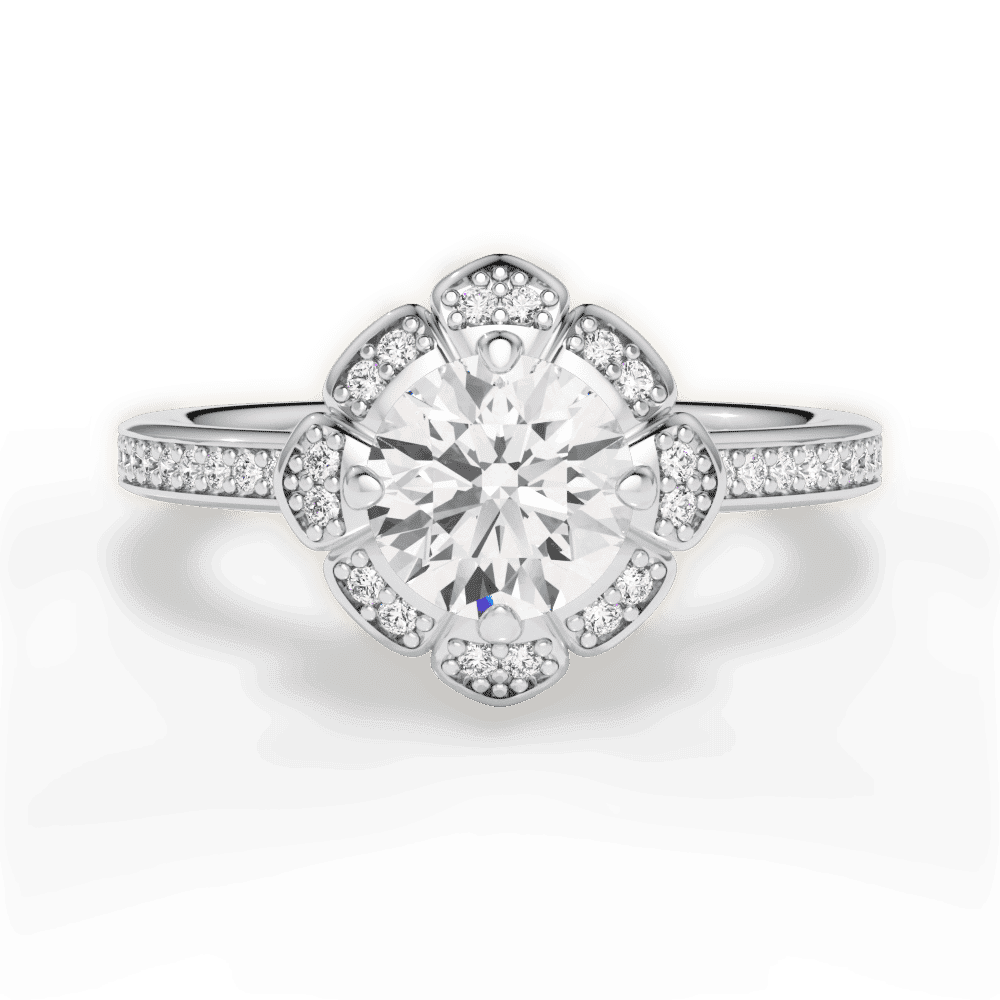 14kt White Gold/18kt White Gold/Platinum/round/top