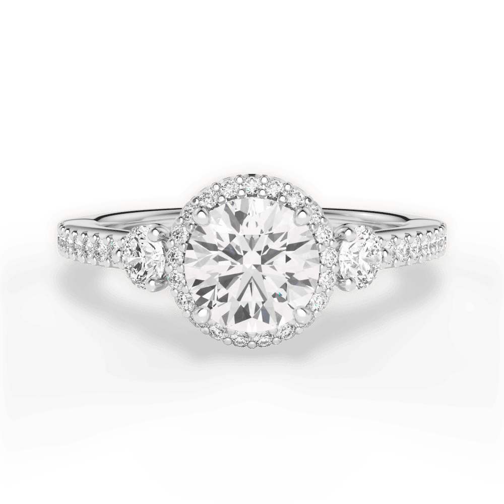 14kt White Gold/18kt White Gold/Platinum/round/top