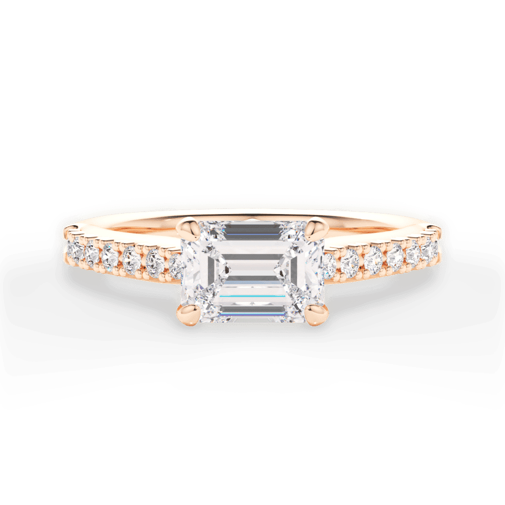 14kt Rose Gold/18kt Rose Gold/emerald/top