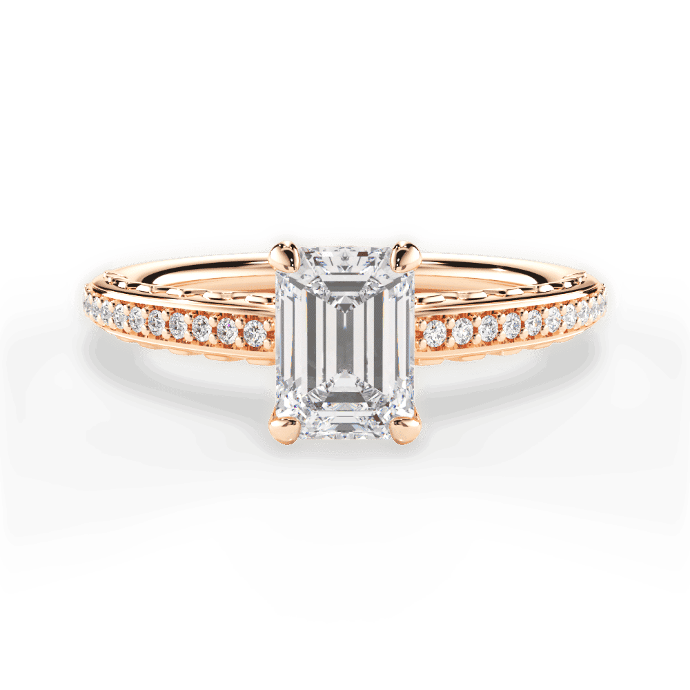 14kt Rose Gold/18kt Rose Gold/emerald/top