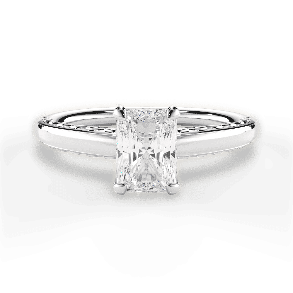 14kt White Gold/18kt White Gold/Platinum/radiant/top