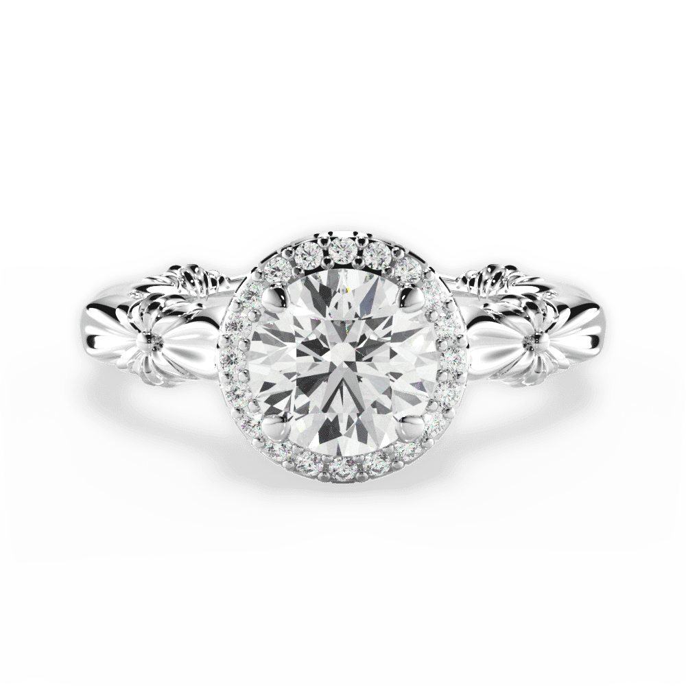 14kt White Gold/18kt White Gold/Platinum/round/top