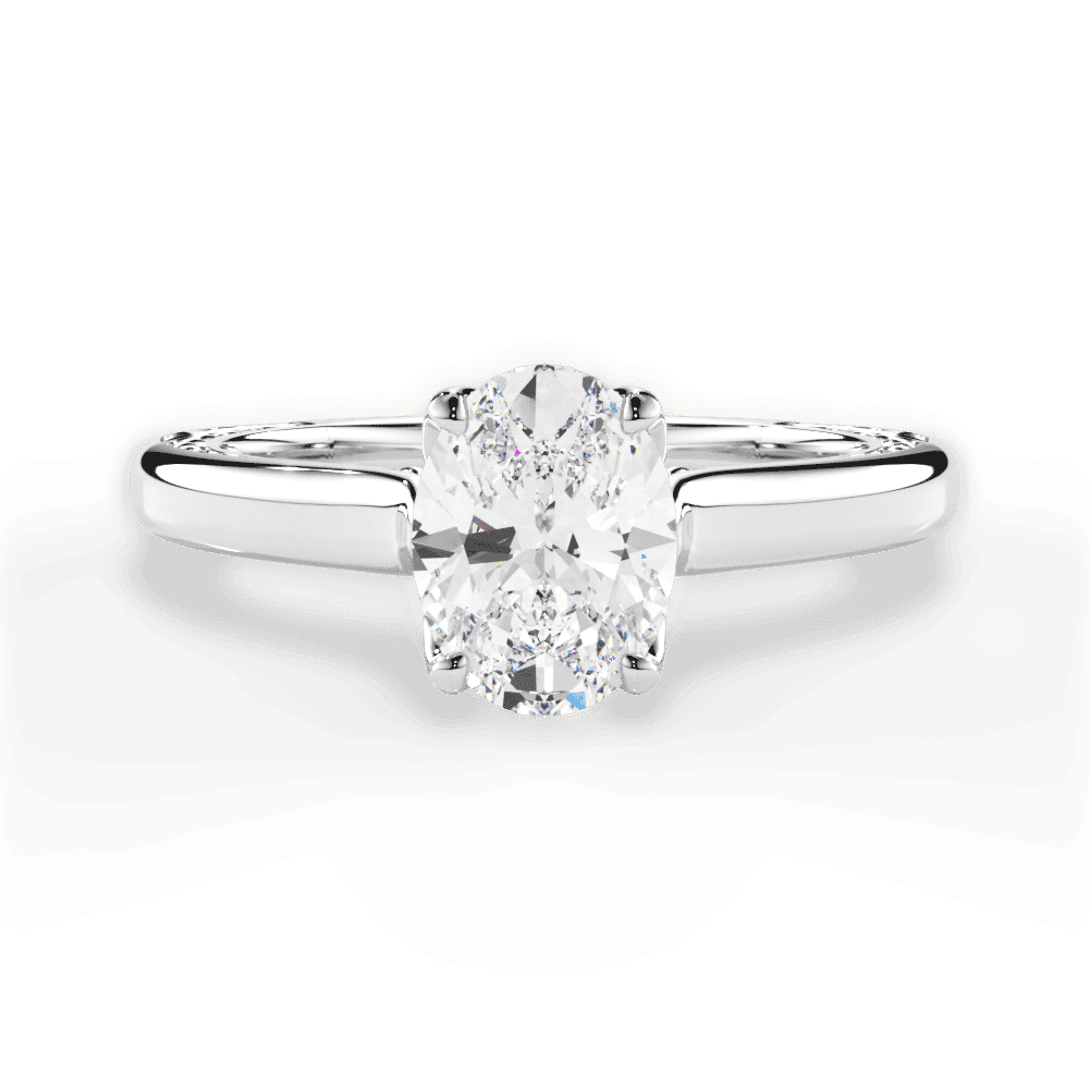 14kt White Gold/18kt White Gold/Platinum/oval/top